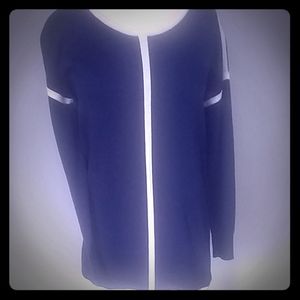 NWT Crown and Ivy sweater, black and cream -Small